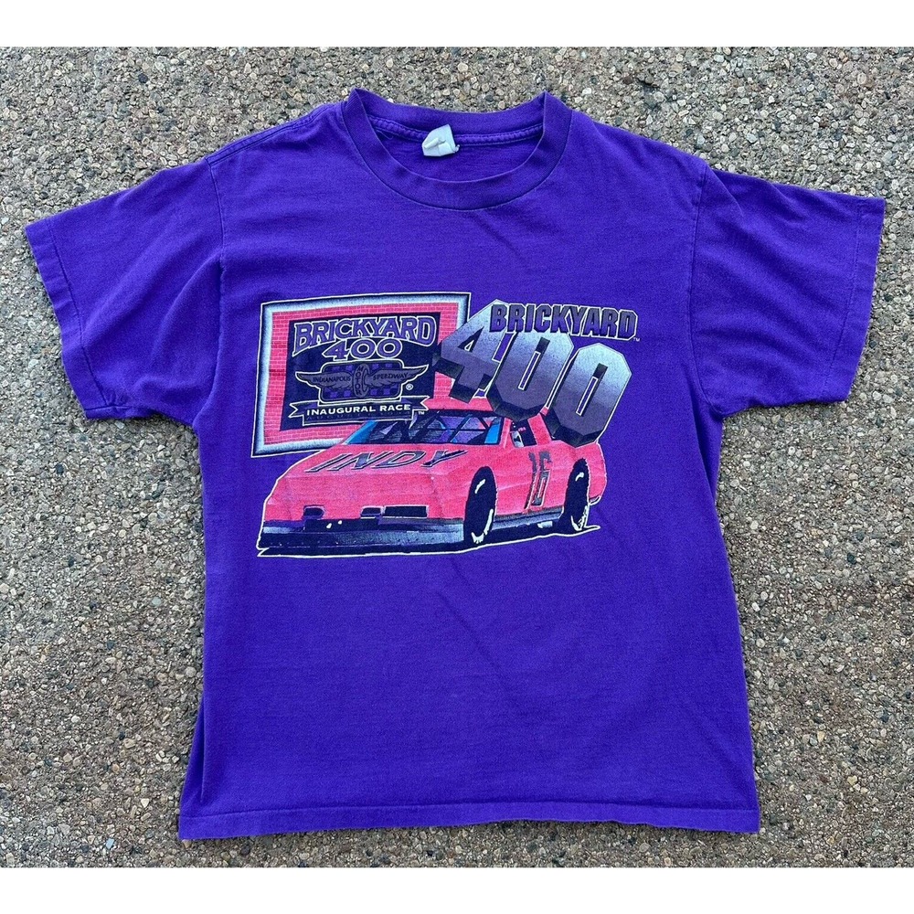 1994 Brickyard 400 Inaugural Race T Shirt Size Medium Purple Single Stitch READ‎